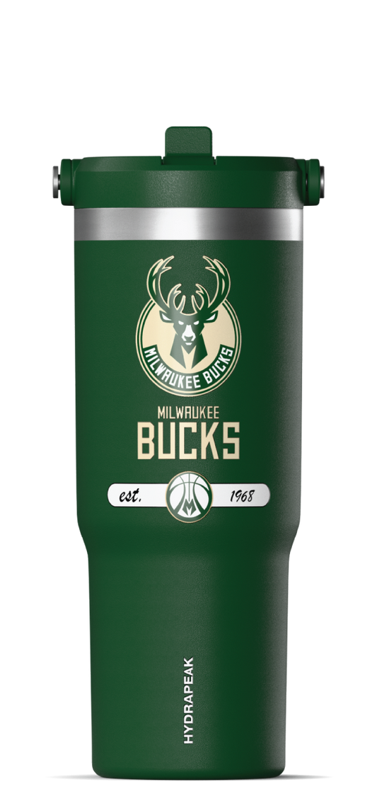 NBA 32oz Nomad Tumbler with Handle and Sip Lid - Milwaukee Bucks